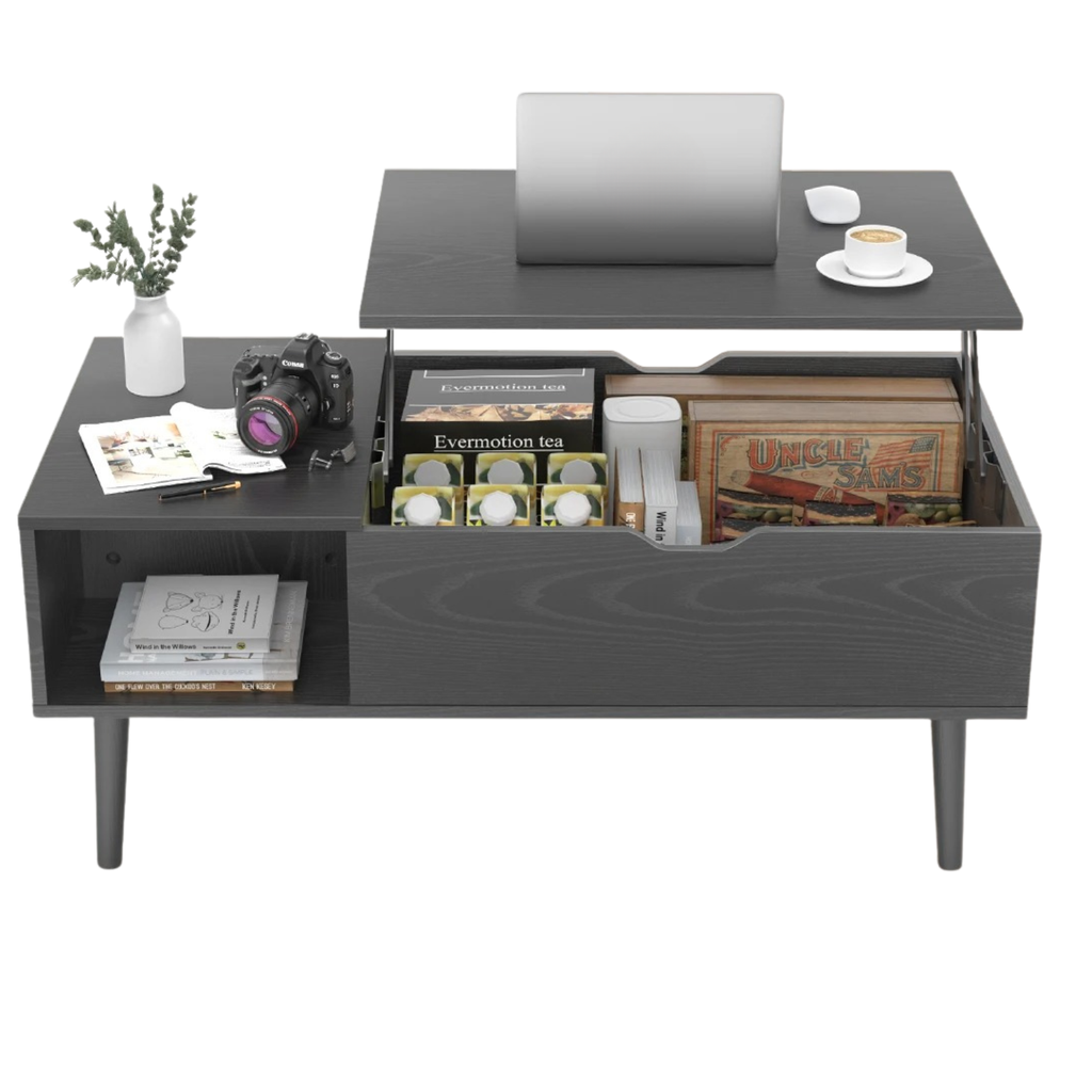 Table basse en bois relevable