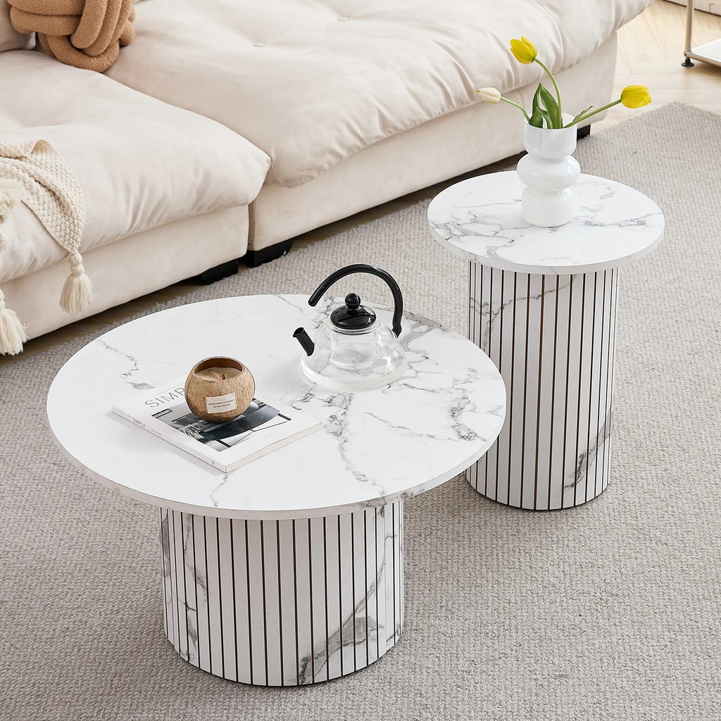 Table basse ronde style nordique