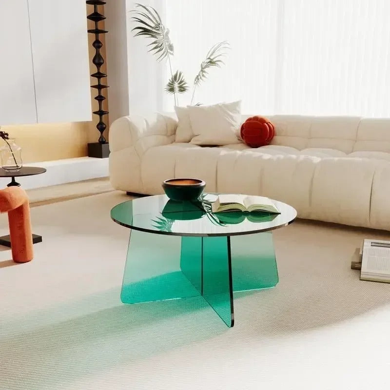 Table en verre design minimaliste