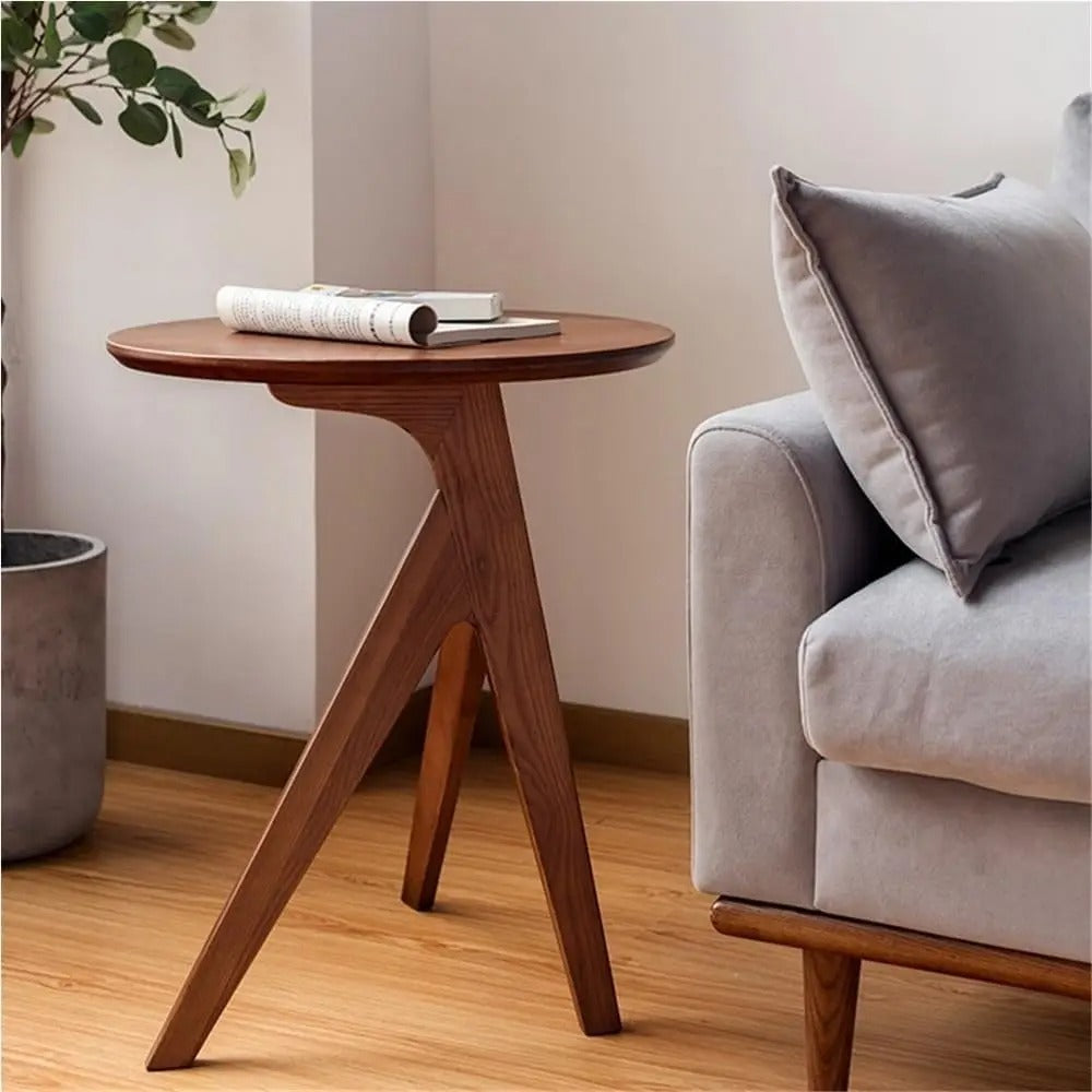 Table d'appoint ronde en bois massif