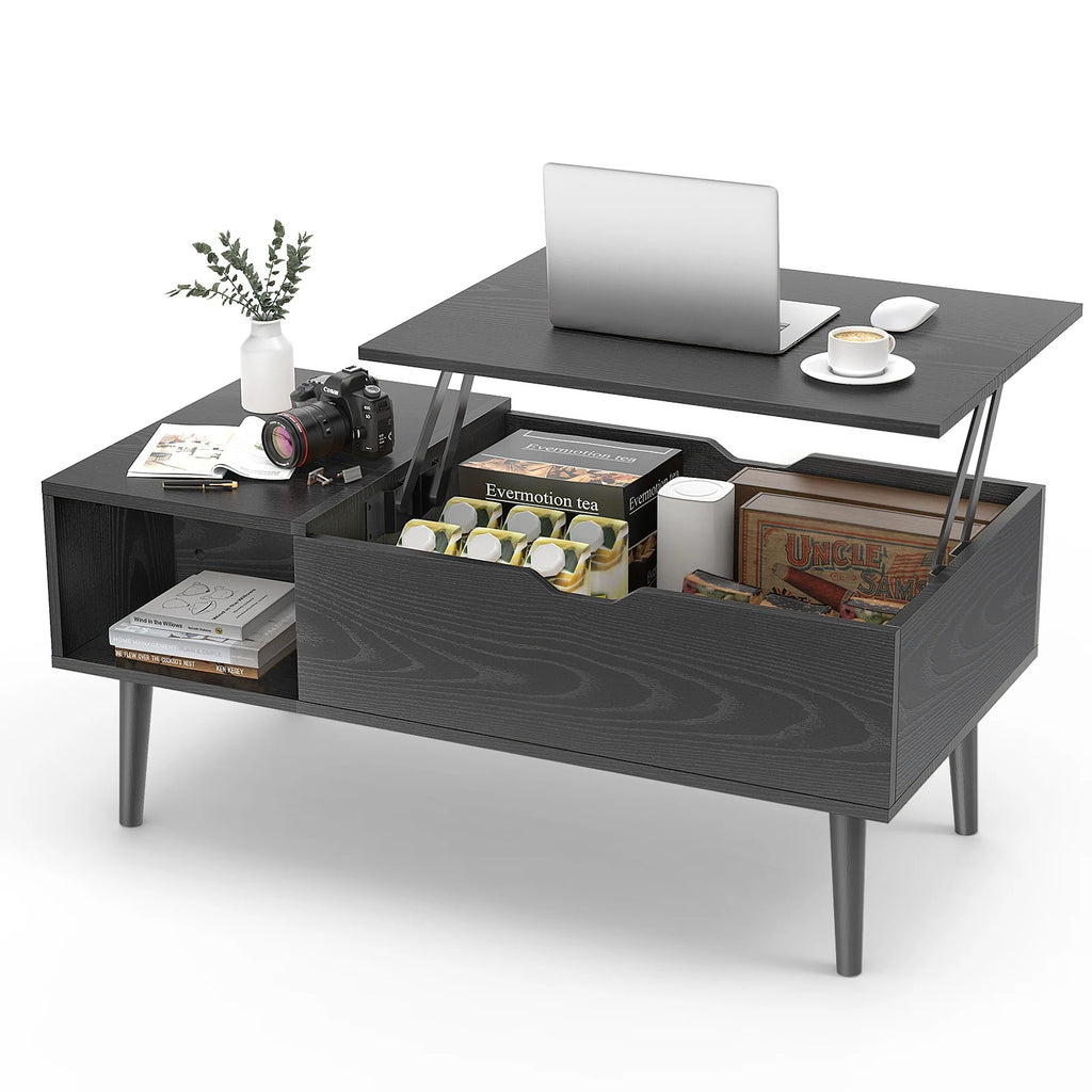 Table basse en bois relevable