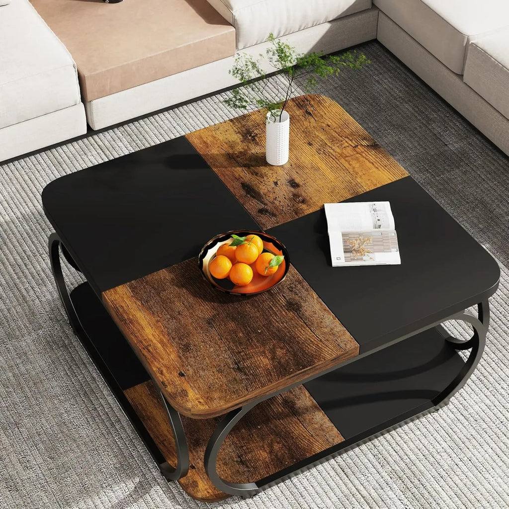 Table basse carrée à 2 niveaux