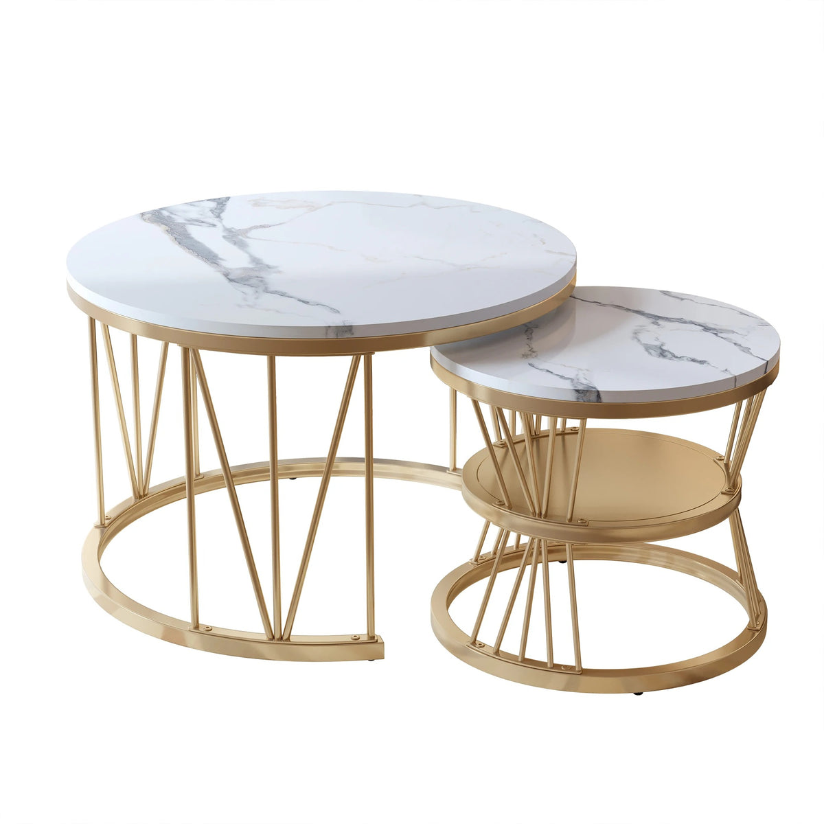 Tables basses avec plaque blanche et coussinet noir