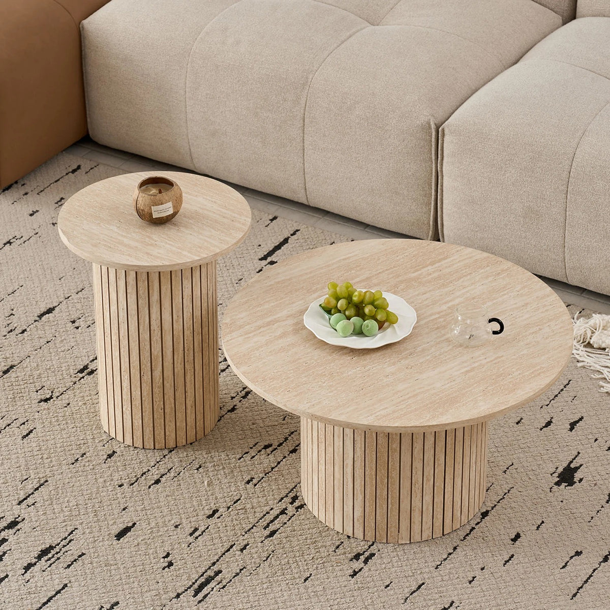 Table basse ronde style nordique